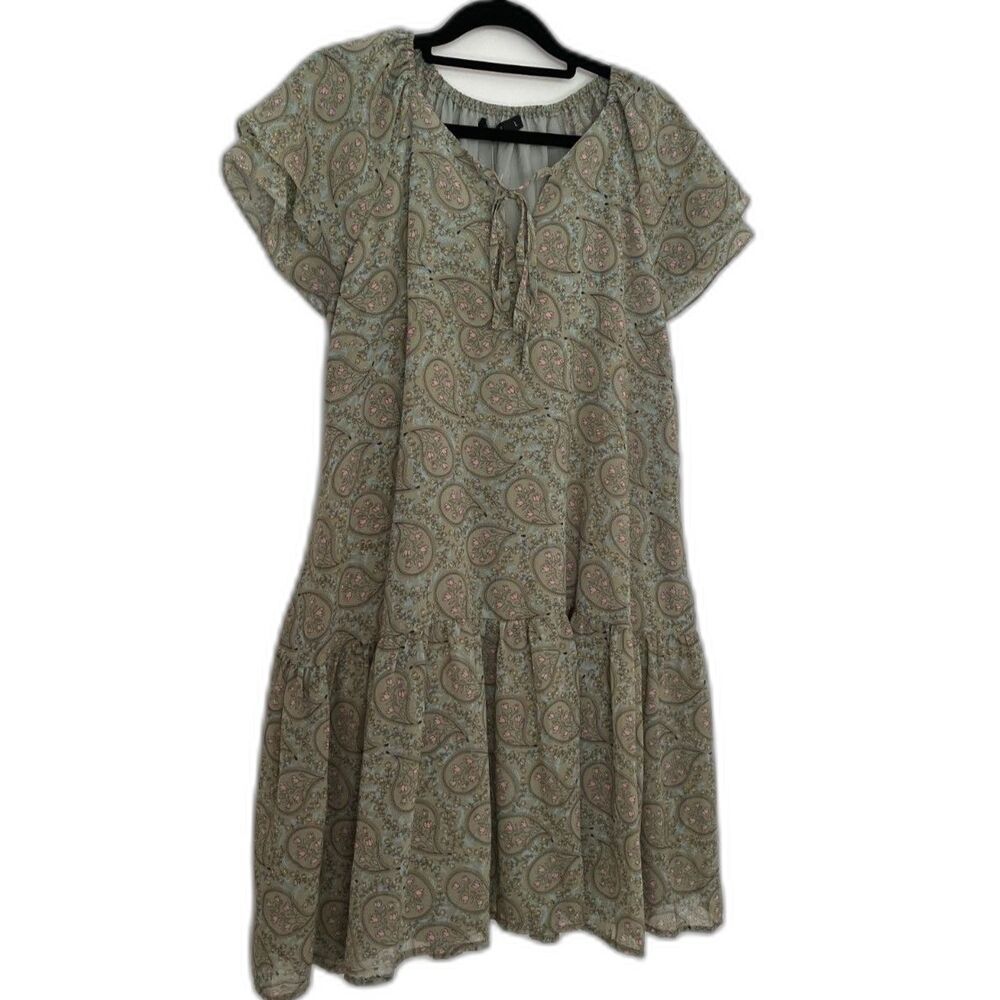 Mikarose New Summer Paisley Sheer Dress With Lining L